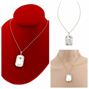 3232 Złoty naszyjnik 40+5cm stal chirurgiczna nierdzewna 316L kryształek Swaro Austrian Crystal