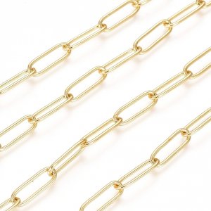 4404 Złoty łańcuszek pozłacany 14k do wyrobu biżuterii 50cm 