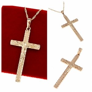 2275 Złota zawieszka pozłacana 18k Xuping krzyżyk 