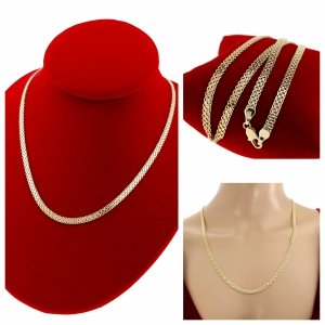 1605 Złoty łańcuszek 60cm bismark pozłacany 14K naszyjnik  