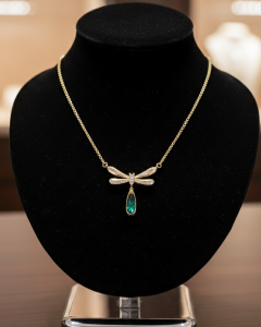 0240 Złoty łańcuszek naszyjnik 42+5cm pozłacany 14k cyrkonie Austrian Crystal