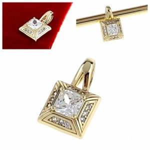3242 Złota zawieszka cyrkonia błyszcząca pozłacana 14k Xuping