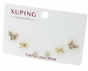 4546 Komplet zestaw kolczyki złote pozłacane 14K Xuping