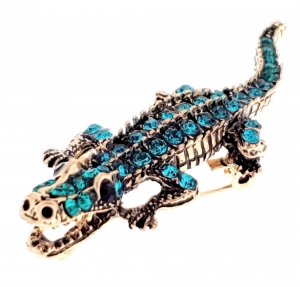 1018 Elegancka broszka złota cyrkonia 
