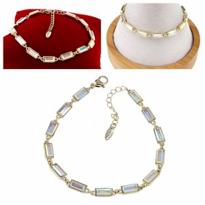 1326 Bransoletka elegancka Austrian Crystal złota cyrkonie 17+3 pozłacana 14k Xuping 