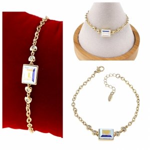 4815 Bransoletka elegancka złota 16,5+3cm pozłacana 14k Xuping Austrian Crystal