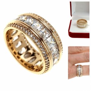 3007 Pierścionek złoty zaręczynowy pozłacany 18k Xuping 