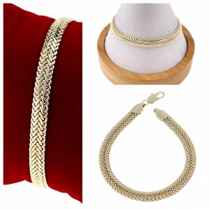 1993 Bransoletka elegancka złota 19cm pozłacana 14k 