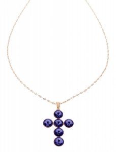 2474 Złoty łańcuszek Austrian Crystal 40+5 naszyjnik pozłacany 18K Xuping