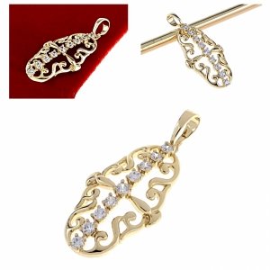 1736g Złota zawieszka cyrkonia błyszcząca pozłacana 14k Xuping 