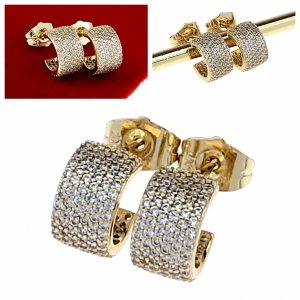 4645a Kolczyki złote pozłacane wiszące 14K Xuping cyrkonie