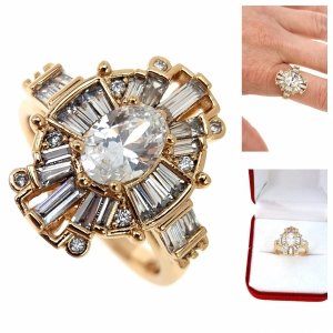 4364 Pierścionek złoty zaręczynowy pozłacany 18k Xuping