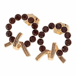 4150 Kolczyki złote Austrian Crystal cyrkonia pozłacane 18k Xuping wtyczki 