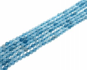 sz276 Barwione koraliki naturalny biały jadeit, kuliste, fasetowane, głęboki niebieski, 5,5~6,2 mm, otwór: 1 mm, około 65~66 sztuk