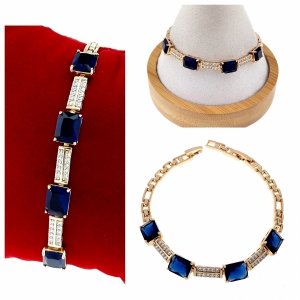 017a Bransoletka cyrkonie złota 18+2cm pozłacana 18k Xuping