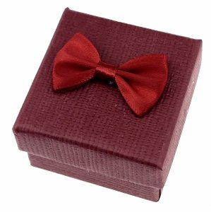 pu29 Pudełko na biżuterię kolczyki pierścionek ozdobne z kokardką