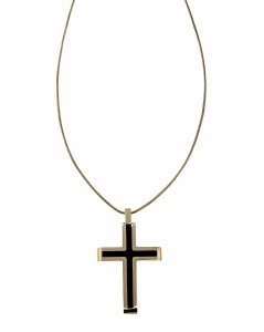 991 Złoty łańcuszek naszyjnik 45+5cm stal chirurgiczna 316L krzyż