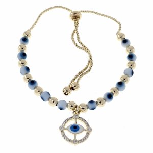 4819 Bransoletka elegancka złota zaciągana pozłacana 14k oko proroka