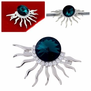 2773 Elegancka broszka srebrna cyrkonia przypinka pozłacana białym złotem Xuping Austrian Crystal