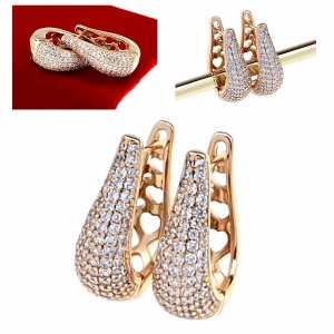 эксклюзивные серьги с позолотой swarovski