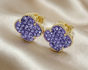 позолоченные серьги с эксклюзивным фианитом