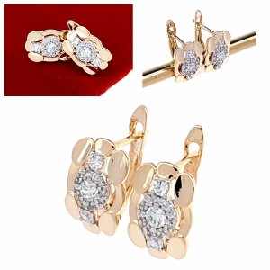 эксклюзивные серьги с позолотой swarovski
