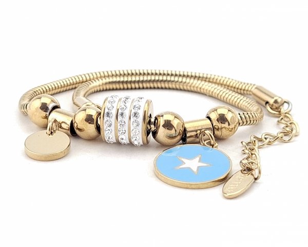 BRACELET GOLD CELEBRITY NEREZOVÁ OCEL