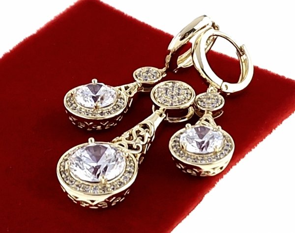 zlaté pozlacené sada 18k náušnice přívěsek xuping