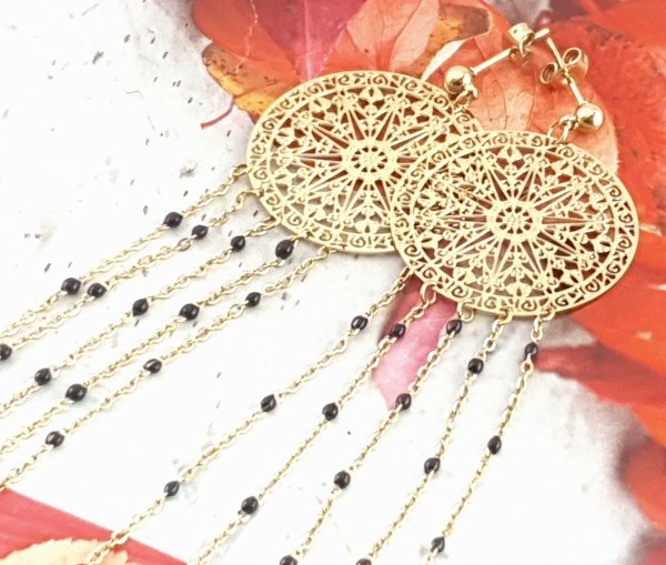 goldene Ohrringe aus Edelstahl