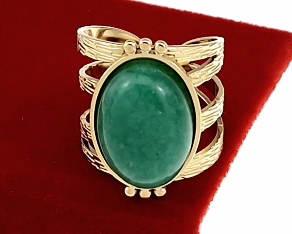 Ring 18,30 mm, goldener Edelstahl