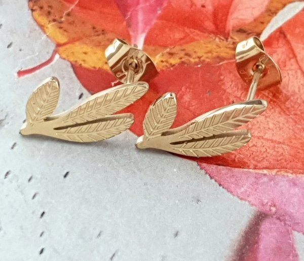 goldene Ohrringe aus Edelstahl