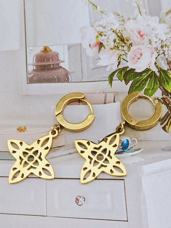 goldene Ohrringe aus Edelstahl