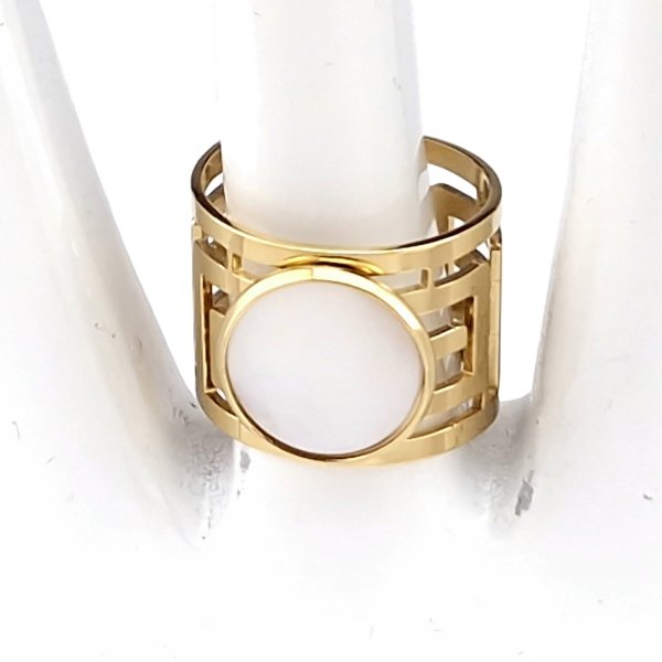 Ring 18,30 mm, goldener Edelstahl