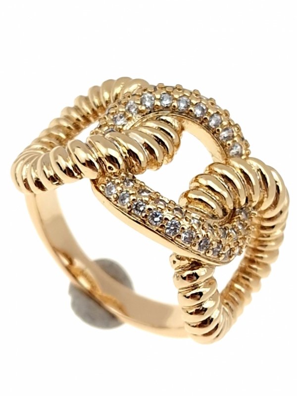 Goldring 18,60 mm. vergoldete Verlobung Xuping