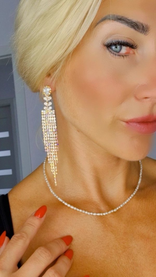 OHRRINGE GOLD LANGE ZIRKONIA HOCHZEIT HOCHZEIT