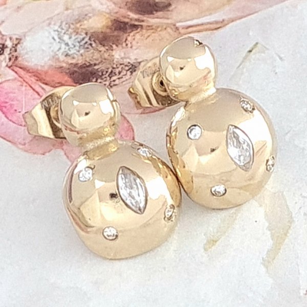 goldene Ohrringe aus Edelstahl