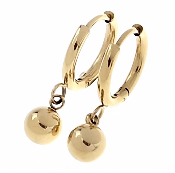 goldene Ohrringe aus Edelstahl