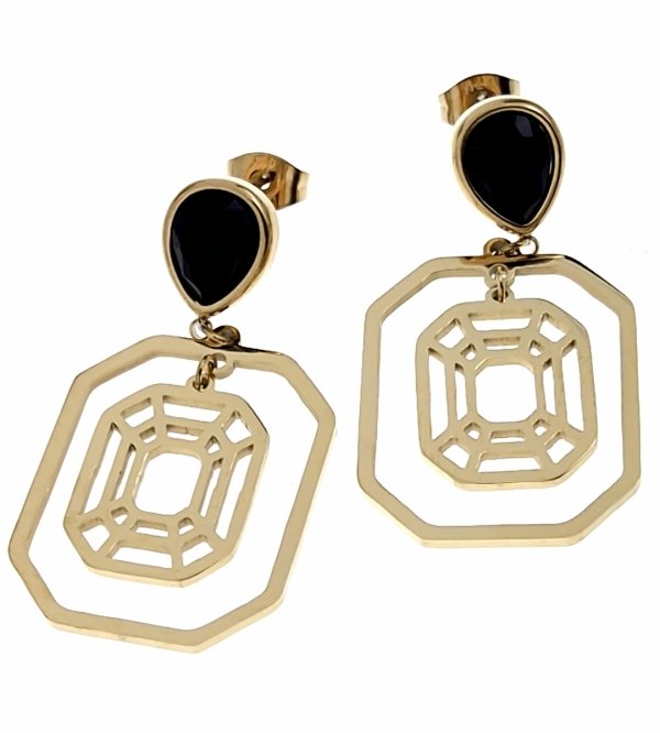 goldene Ohrringe aus Edelstahl