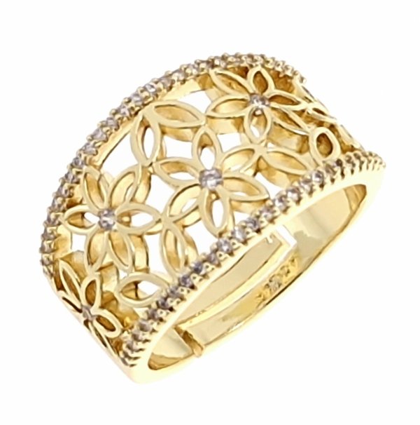 Goldring 17,00 mm. vergoldete Verlobung Xuping