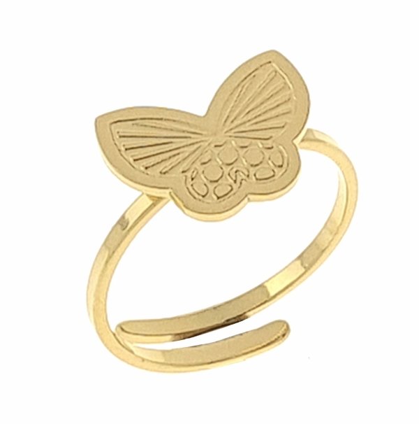 Ring 18,30 mm, goldener Edelstahl