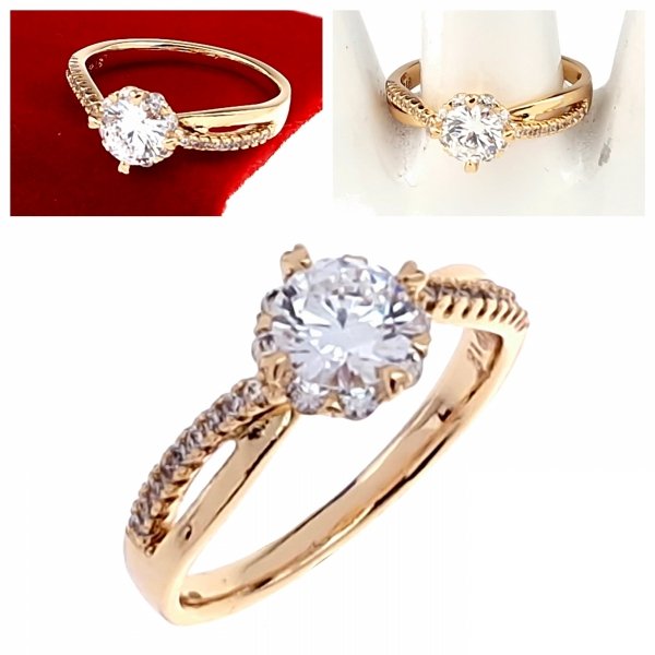 Goldring 18,60 mm. vergoldete Verlobung Xuping