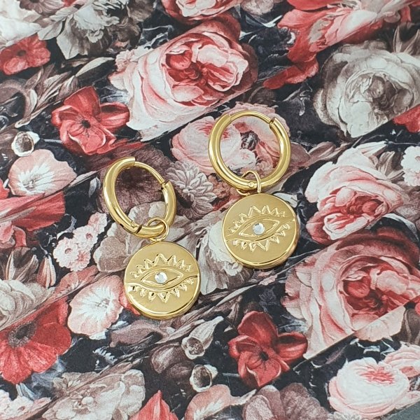 goldene Ohrringe aus Edelstahl
