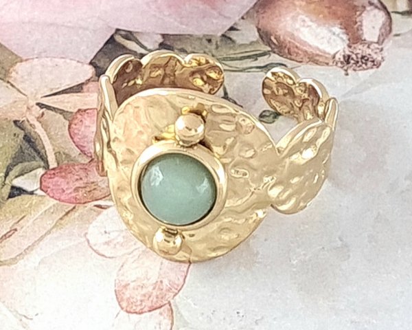 Ring 18,30 mm, goldener Edelstahl
