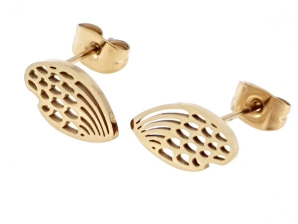 goldene Ohrringe aus Edelstahl