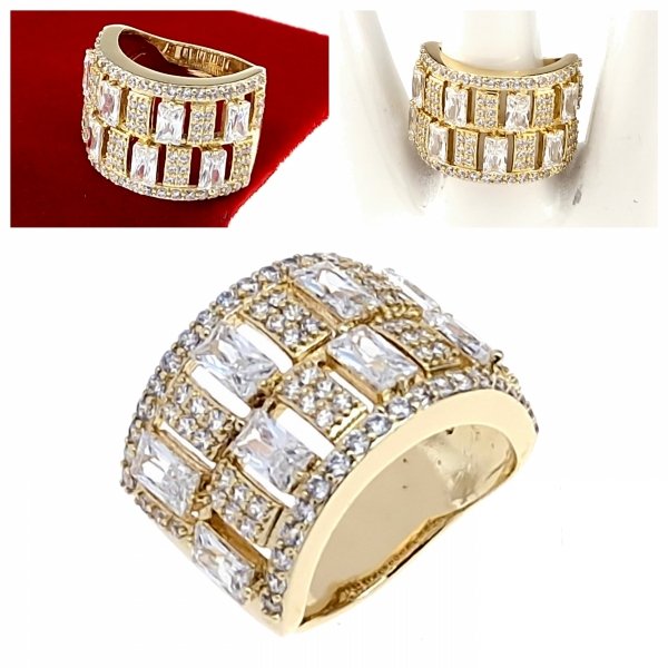 Goldring 18,60 mm. vergoldete Verlobung Xuping