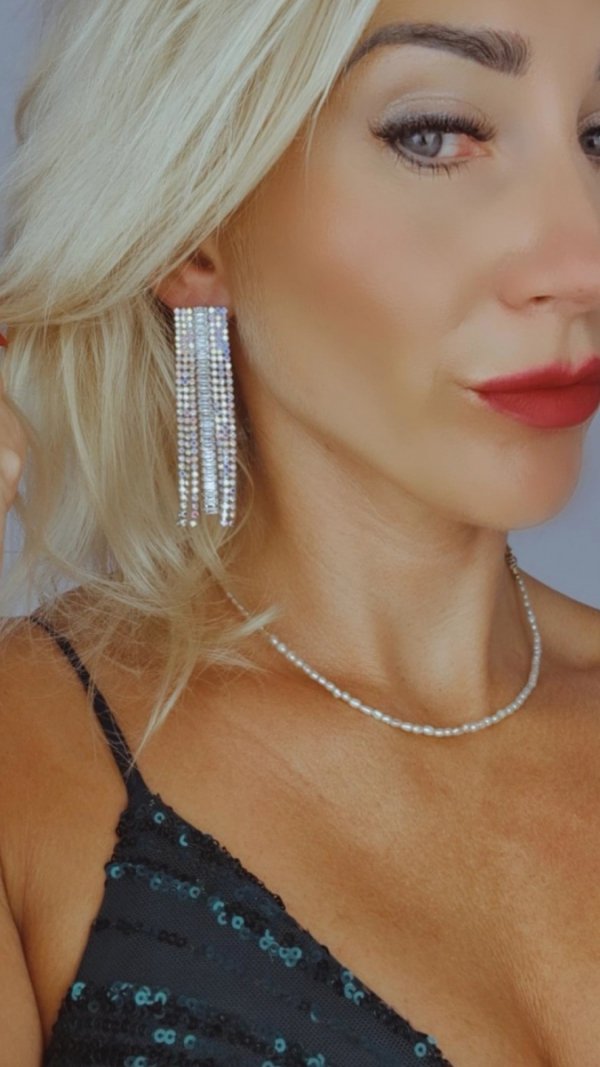 OHRRINGE GOLD LANGE ZIRKONIA HOCHZEIT HOCHZEIT