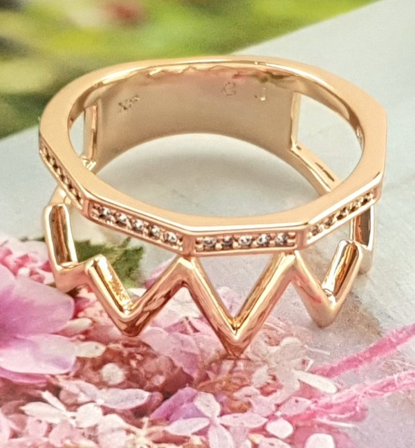 Goldring 16,30 mm. vergoldete Verlobung Xuping