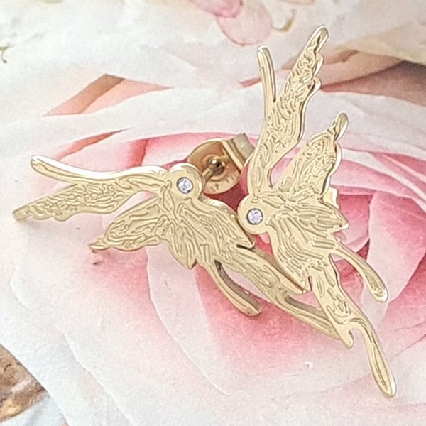 goldene Ohrringe aus Edelstahl
