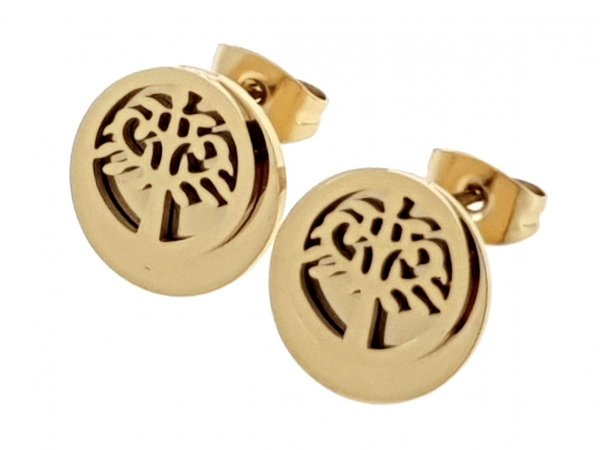 goldene Ohrringe aus Edelstahl