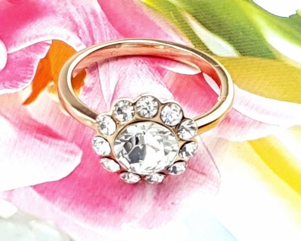 Goldring 16,30 mm. vergoldete Verlobung Xuping